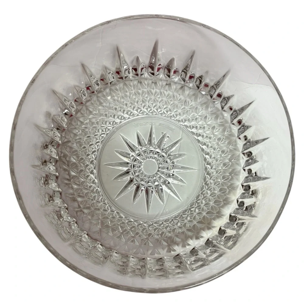 Vintage Arcoroc France Cut Glass Bowl